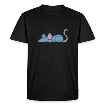 Rat sleeping nature rodent - Men's Premium Organic T-Shirt - black - Front - Nico (187cm)