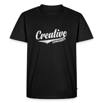 Creative Commander - Men's Premium Organic T-Shirt - black - Front - Nico (187cm)