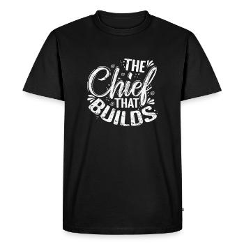 Le chef qui construit - T-shirt Premium bio Homme - noir - Devant - Nico (187cm)
