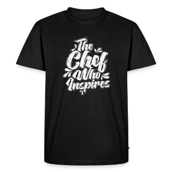 Le chef qui inspire - T-shirt Premium bio Homme - noir - Devant - Nico (187cm)