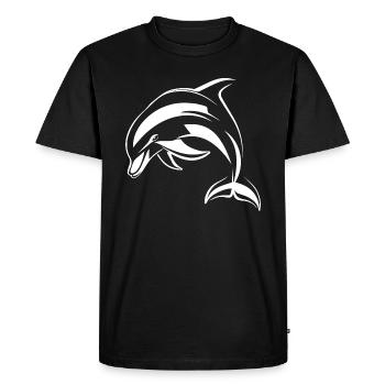 Dolphin - Men's Premium Organic T-Shirt - black - Front - Nico (187cm)