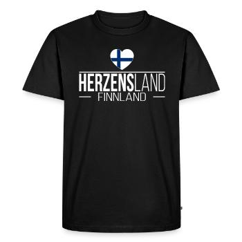 Heartland Finlande Scandinavie Vacances Voyage - T-shirt Premium bio Homme - noir - Devant - Nico (187cm)