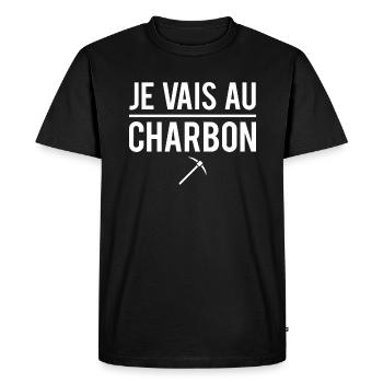 Je vais au charbon travailler travail humour - T-shirt Premium bio Homme - noir - Devant - Nico (187cm)