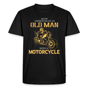 Oldman Biker Motorcycle - T-shirt Premium bio Homme - noir - Devant - Nico (187cm)