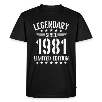 Né 1981 légendaire anniversaire cadeau - T-shirt Premium bio Homme - noir - Devant - Nico (187cm)