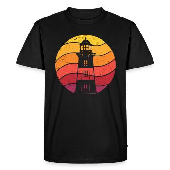 Lighthouse retro style vintage - Men's Premium Organic T-Shirt - black - Front - Nico (187cm)