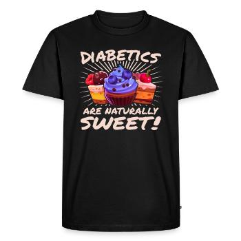 Diabetics Naturally Sweet Diabetes Awareness Tees - T-shirt Premium bio Homme - noir - Devant - Nico (187cm)