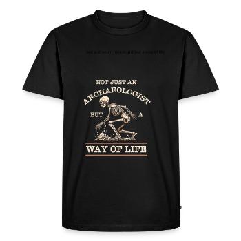 Archéologue - T-shirt Premium bio Homme - noir - Devant - Nico (187cm)