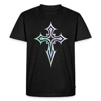 Croix gothique Y2K Emo Croix Gothique Esthétique Tribal - T-shirt Premium bio Homme - noir - Devant - Nico (187cm)