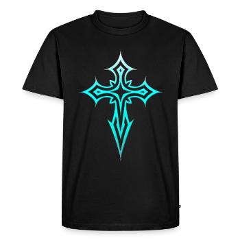 Croix gothique Y2K Emo Croix Gothique Esthétique Tribal - T-shirt Premium bio Homme - noir - Devant - Nico (187cm)