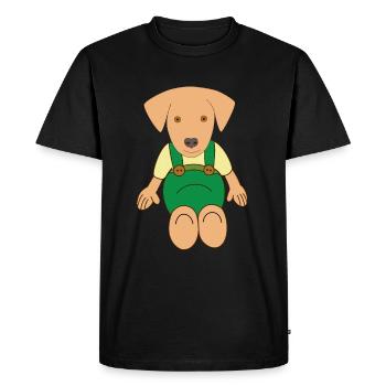 Petit chien mignon dessin - T-shirt Premium bio Homme - noir - Devant - Nico (187cm)