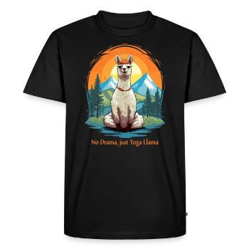 Pas de drame juste du lama de yoga | Unisexe Zen TShirt - T-shirt Premium bio Homme - noir - Devant - Nico (187cm)