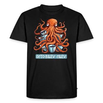 Tshirt unisexe Coffee Lover | Équipe de brassage de poulpe - T-shirt Premium bio Homme - noir - Devant - Nico (187cm)