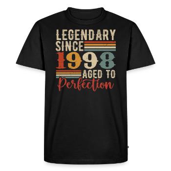 Legendary Since 1998 Birthday Gift 1998 - Men's Premium Organic T-Shirt - black - Front - Nico (187cm)