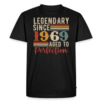 Légendaire Depuis 1969 Cadeau D'anniversaire 1969 - T-shirt Premium bio Homme - noir - Devant - Nico (187cm)