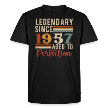 Légendaire Depuis 1957 Cadeau D'anniversaire 1957 - T-shirt Premium bio Homme - noir - Devant - Nico (187cm)