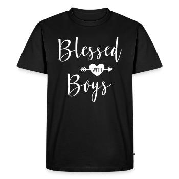 Béni avec des garçons pour maman de son fils fête des mères - T-shirt Premium bio Homme - noir - Devant - Nico (187cm)