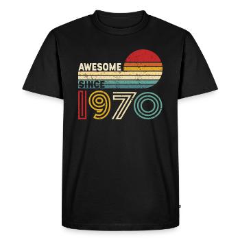 1970 Gift Birthday vintage Spruch - Men's Premium Organic T-Shirt - black - Front - Nico (187cm)