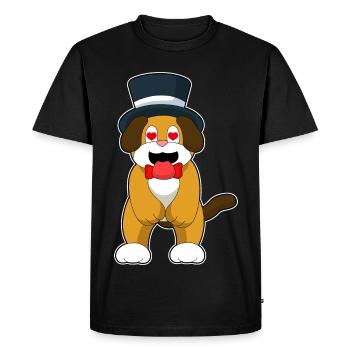 Dog Groom Top Hat Wedding - Men's Premium Organic T-Shirt - black - Front - Nico (187cm)