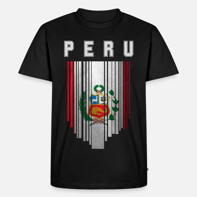 Flagge von Peru, peruanischer Stolz - Männer Premium Bio T-Shirt - Schwarz