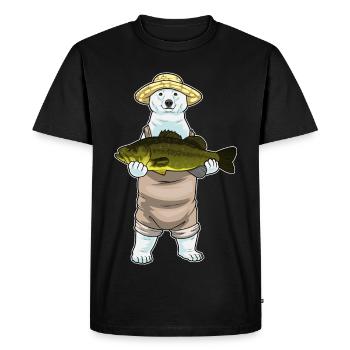 Pêche à la ligne de l’ours polaire - T-shirt Premium bio Homme - noir - Devant - Nico (187cm)