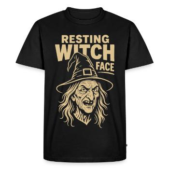 Resting Witch Face Halloween Costume Fun - Men's Premium Organic T-Shirt - black - Front - Nico (187cm)