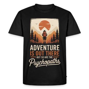 Hikers in the mountain panorama - Men's Premium Organic T-Shirt - black - Front - Nico (187cm)