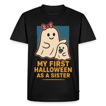 Mon premier Halloween en tant que sœur fantôme mignonne - T-shirt Premium bio Homme - noir - Devant - Nico (187cm)