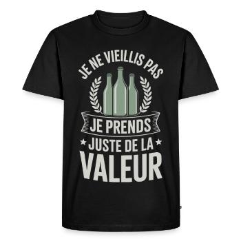 Humor birthday getting older I take value - Men's Premium Organic T-Shirt - black - Front - Nico (187cm)