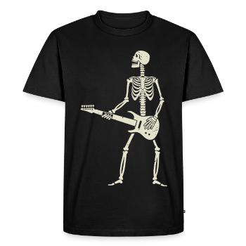 Squelette drôle jouant de la guitare Fans de rock and roll - T-shirt Premium bio Homme - noir - Devant - Nico (187cm)