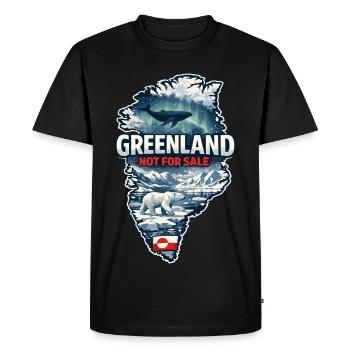 Groenland Danemark États-Unis Animaux polaires Baleine Ours Drôle - T-shirt Premium bio Homme - noir - Devant - Nico (187cm)