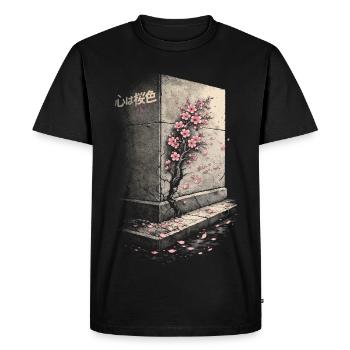 Cherry Blossom Sakura Cherry Blossom - Men's Premium Organic T-Shirt - black - Front - Nico (187cm)