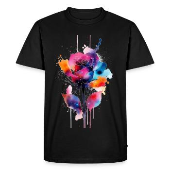 flower - Men's Premium Organic T-Shirt - black - Front - Nico (187cm)