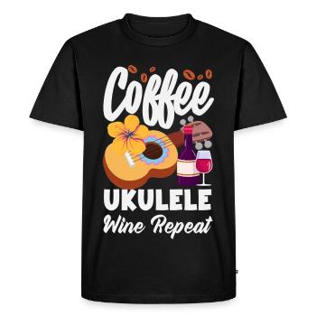 Designs et expressions amusantes de ukulélé - T-shirt Premium bio Homme - noir - Devant - Nico (187cm)