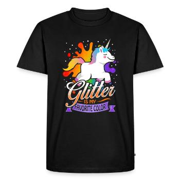 Glitter Is My Favorite Color - Unicorn Artist - Men's Premium Organic T-Shirt - black - Front - Nico (187cm)
