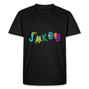 Jacques - T-shirt Premium bio Homme - noir - Devant - Nico (187cm)
