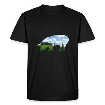 Motif cochon cool comme idée cadeau - T-shirt Premium bio Homme - noir - Devant - Nico (187cm)
