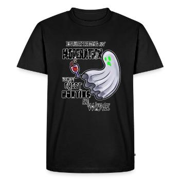 Chasse et vin Les fantômes du vin chassent la blague d'Halloween - T-shirt Premium bio Homme - noir - Devant - Nico (187cm)