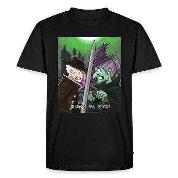 Hunter Vs. Witch witch halloween monster scary - Men's Premium Organic T-Shirt - black - Front - Nico (187cm)
