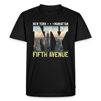 NEW YORK Big Apple City - T-shirt Premium bio Homme - noir - Devant - Nico (187cm)