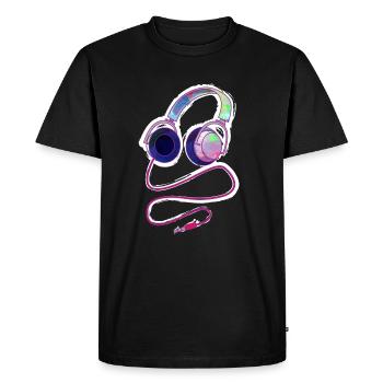casque - T-shirt Premium bio Homme - noir - Devant - Nico (187cm)