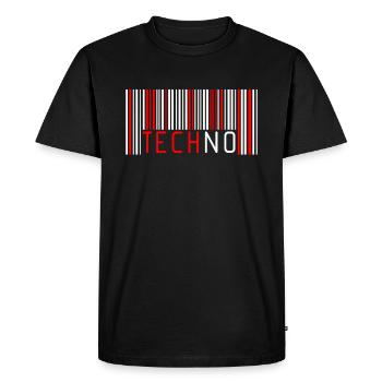 Code barre techno - T-shirt Premium bio Homme - noir - Devant - Nico (187cm)