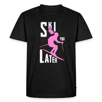 te skie plus tard - T-shirt Premium bio Homme - noir - Devant - Nico (187cm)
