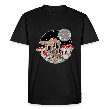 Mushrooms love - Men's Premium Organic T-Shirt - black - Front - Nico (187cm)