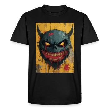 The Dark Devil - Horrormotiv - Männer Premium Bio T-Shirt - Schwarz - Vorne - Nico (187cm)