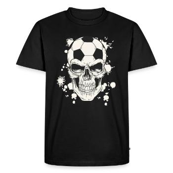 Crâne de football - T-shirt Premium bio Homme - noir - Devant - Nico (187cm)