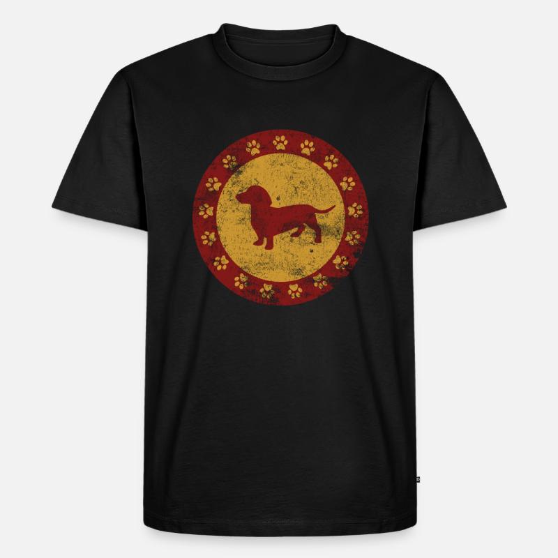 Dackel - Männer Premium Bio T-Shirt - Schwarz