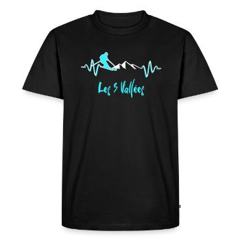 Skier Les 3 Vallées - T-shirt Premium bio Homme - noir - Devant - Nico (187cm)