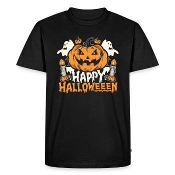 Joyeux halloween - T-shirt Premium bio Homme - noir - Devant - Nico (187cm)