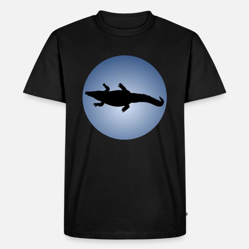 Echse Schädel Panzer - Männer Premium Bio T-Shirt - Schwarz